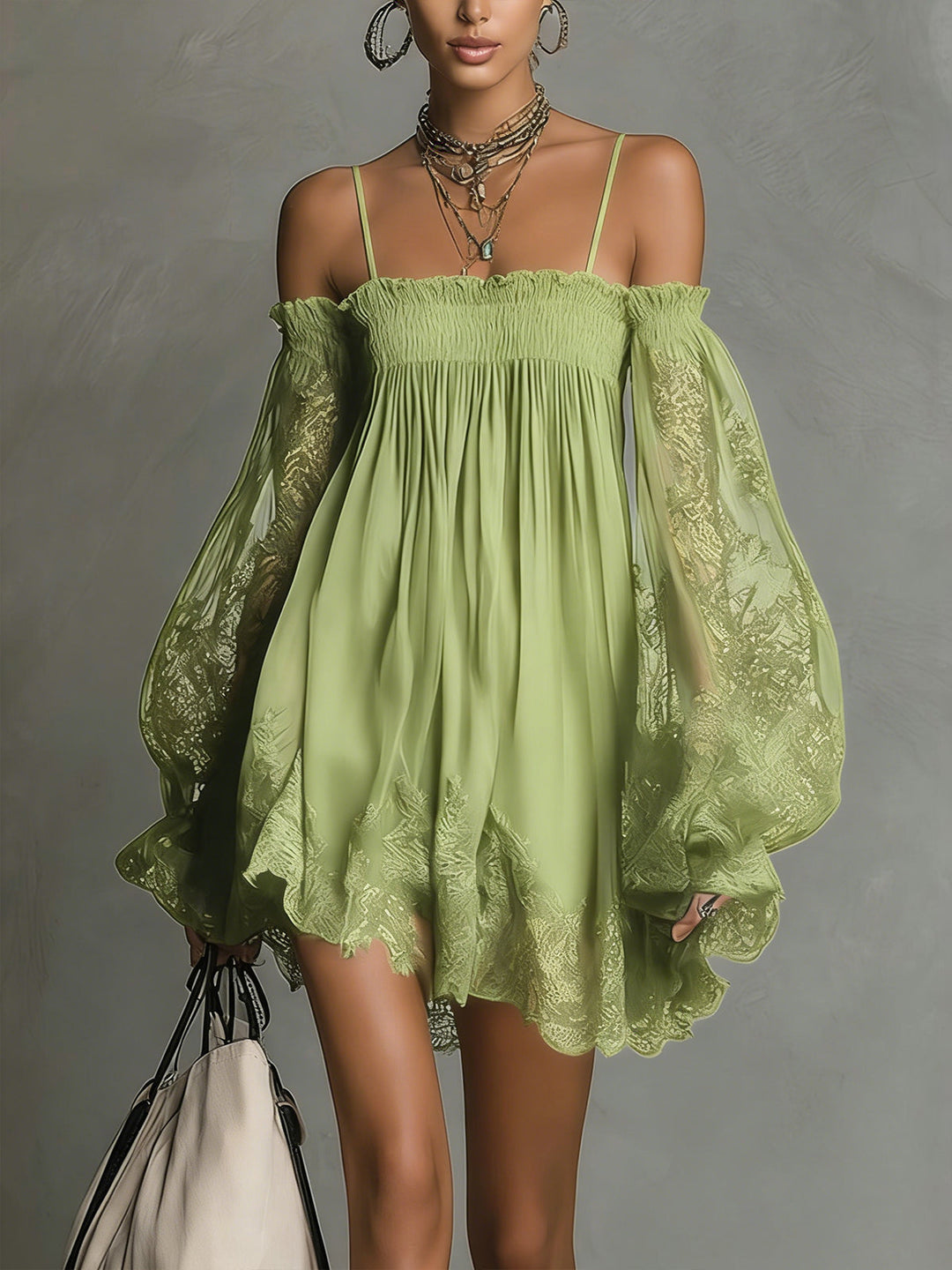 Camille | Elegant Lace Off Shoulder Mini Dress