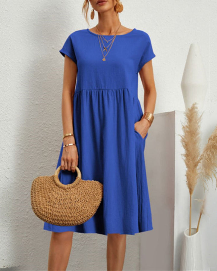 Loose Dress with Round Neckline