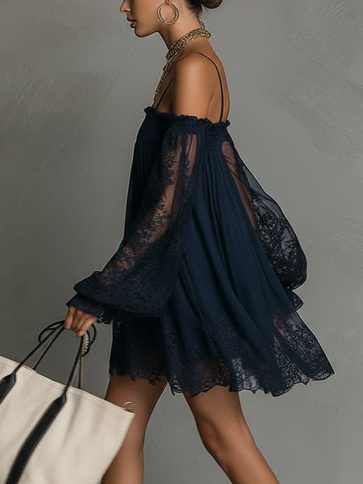 Camille | Elegant Lace Off Shoulder Mini Dress