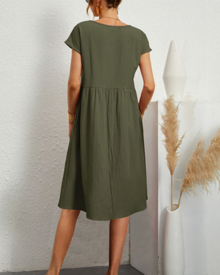 Loose Dress with Round Neckline