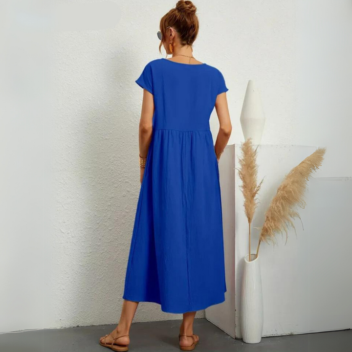 Isla - Casual Midi Dress in Cotton
