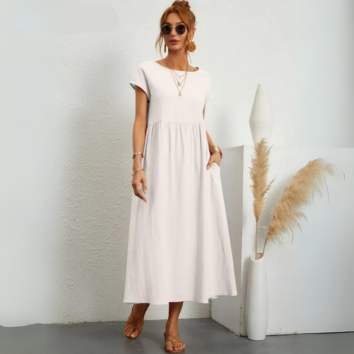 Isla - Casual Midi Dress in Cotton