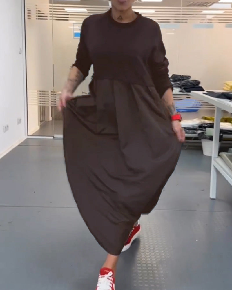 Casual Solid Color Long Dress
