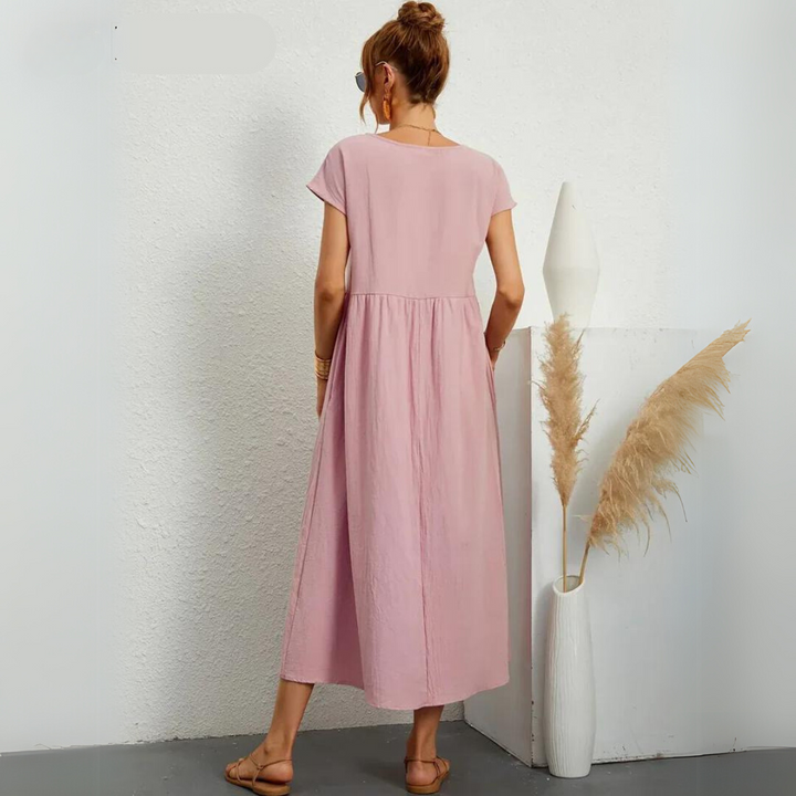 Isla - Casual Midi Dress in Cotton