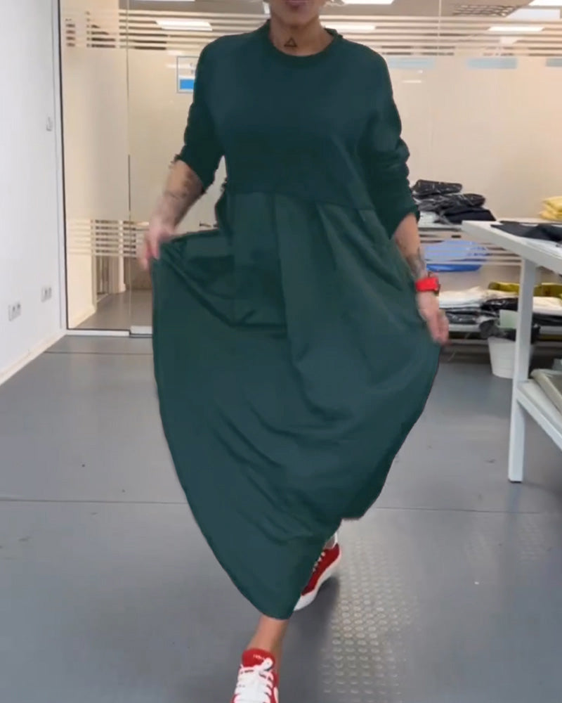 Casual Solid Color Long Dress