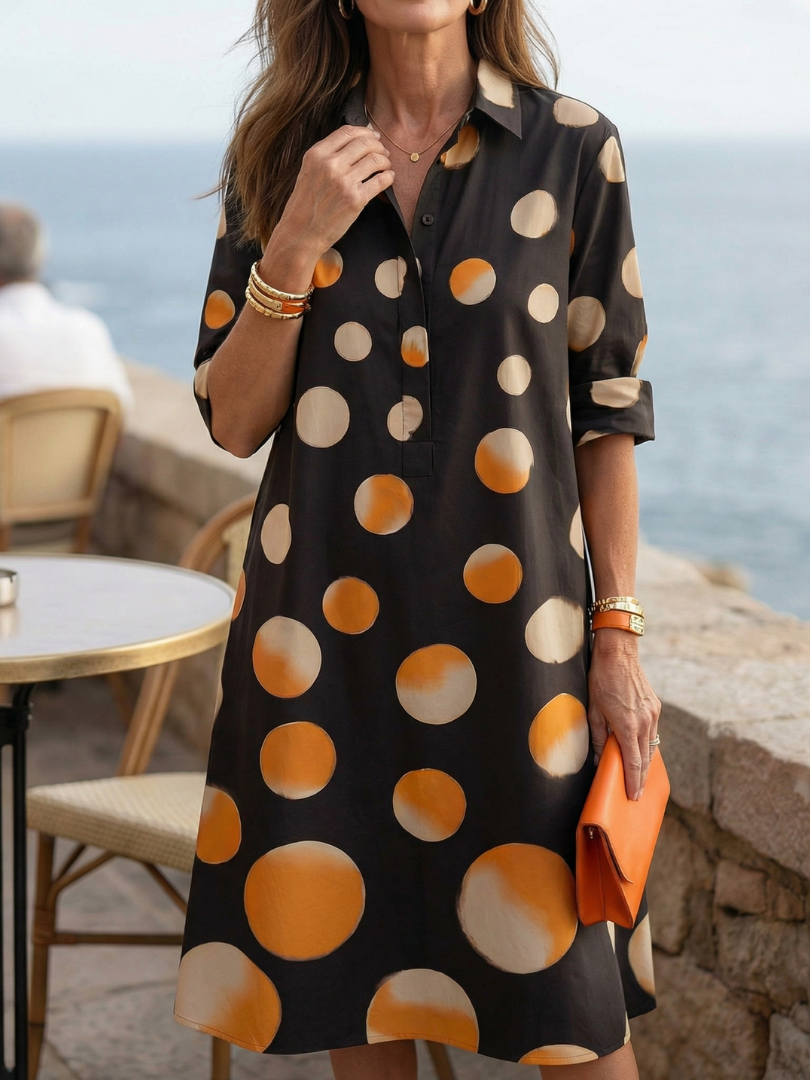 Verónica | Polka Dot Dress in Sunset Tones