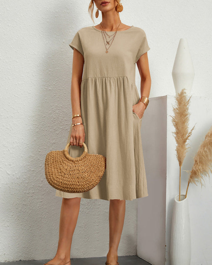 Loose Dress with Round Neckline