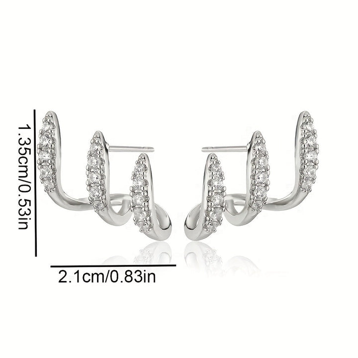 Elegant Earrings with Three-Claw Rhinestones
