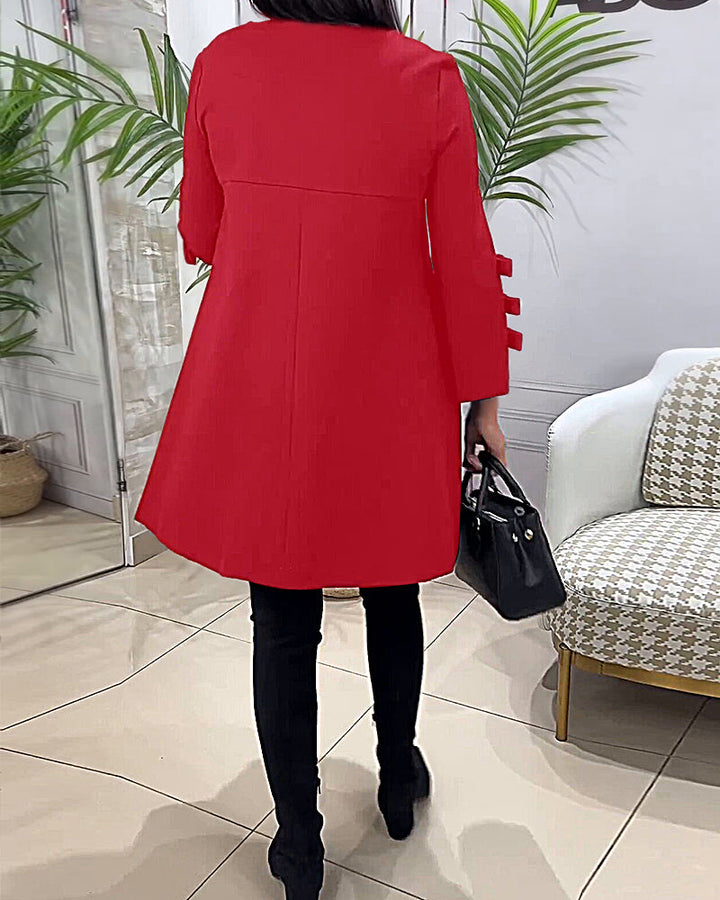 Casual Knee-Length Dress with Long Sleeves