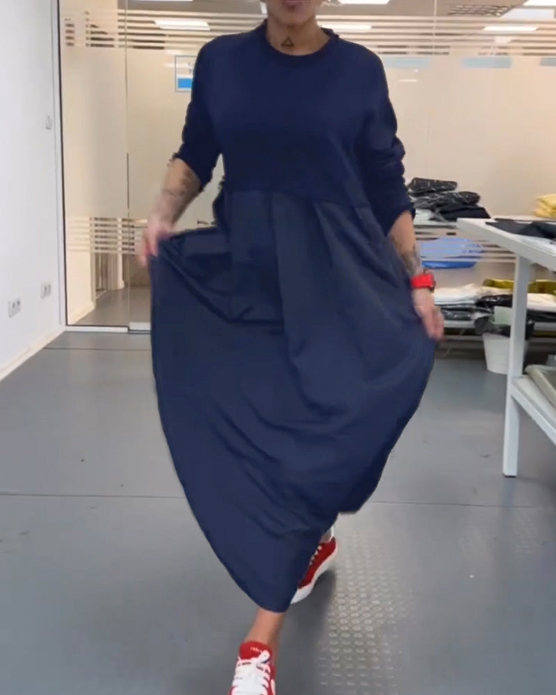Casual Solid Color Long Dress