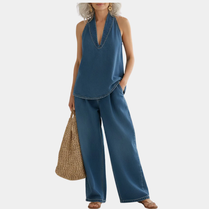 Ivy | Two-Piece Soft and Washed Vintage Denim Set