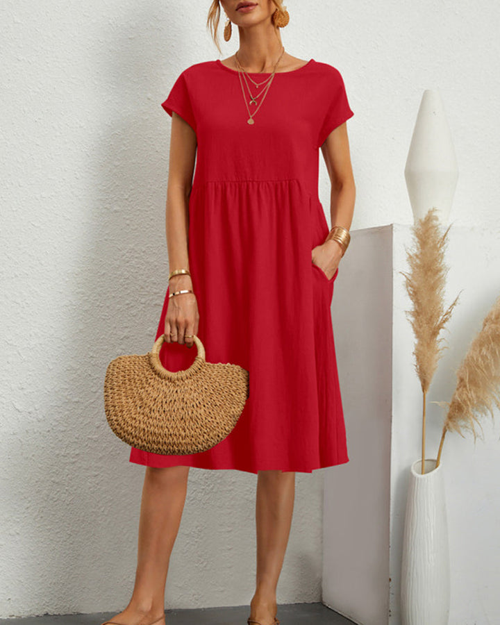 Loose Dress with Round Neckline
