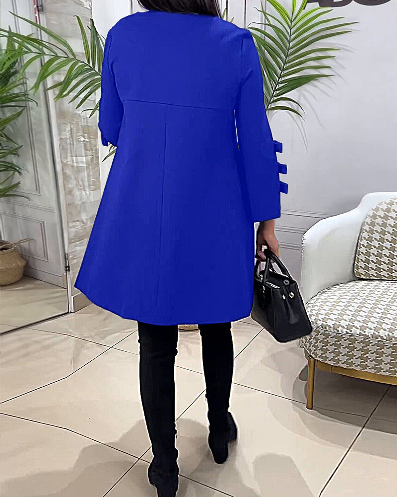 Casual Knee-Length Dress with Long Sleeves