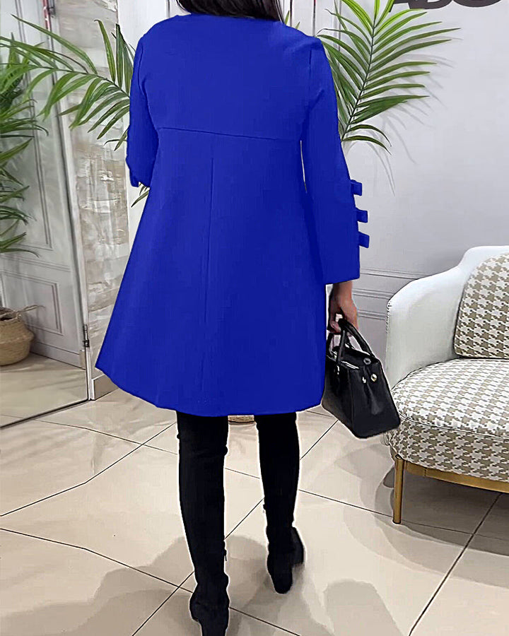 Casual Knee-Length Dress with Long Sleeves