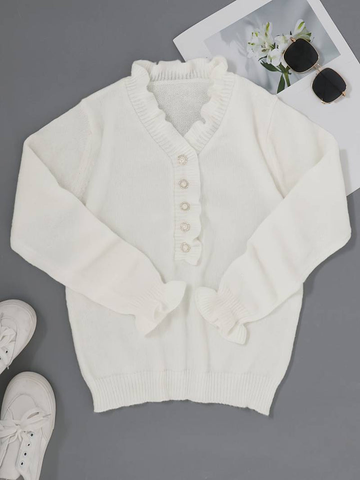 Darcey | Ruffle Blouse with Decorative Buttons for Women