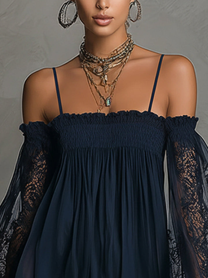 Camille | Elegant Lace Off Shoulder Mini Dress