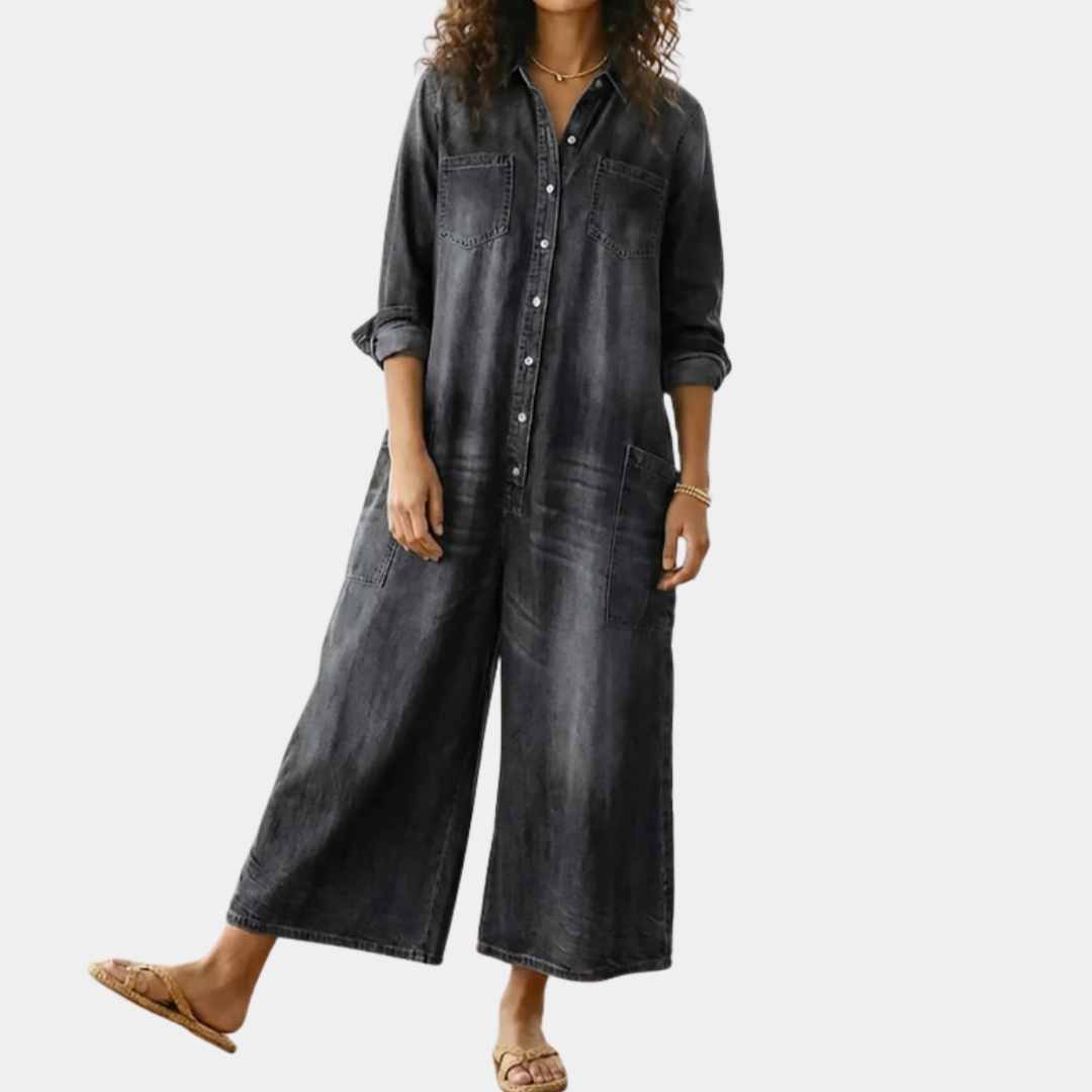 Diana | Vintage Washed Cotton Denim Overalls