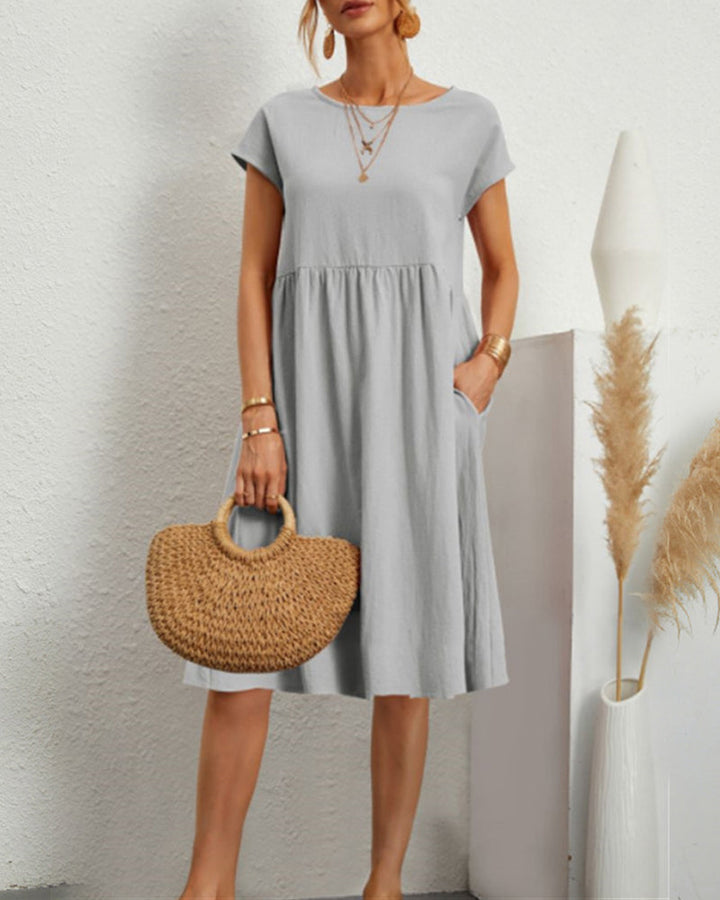 Loose Dress with Round Neckline