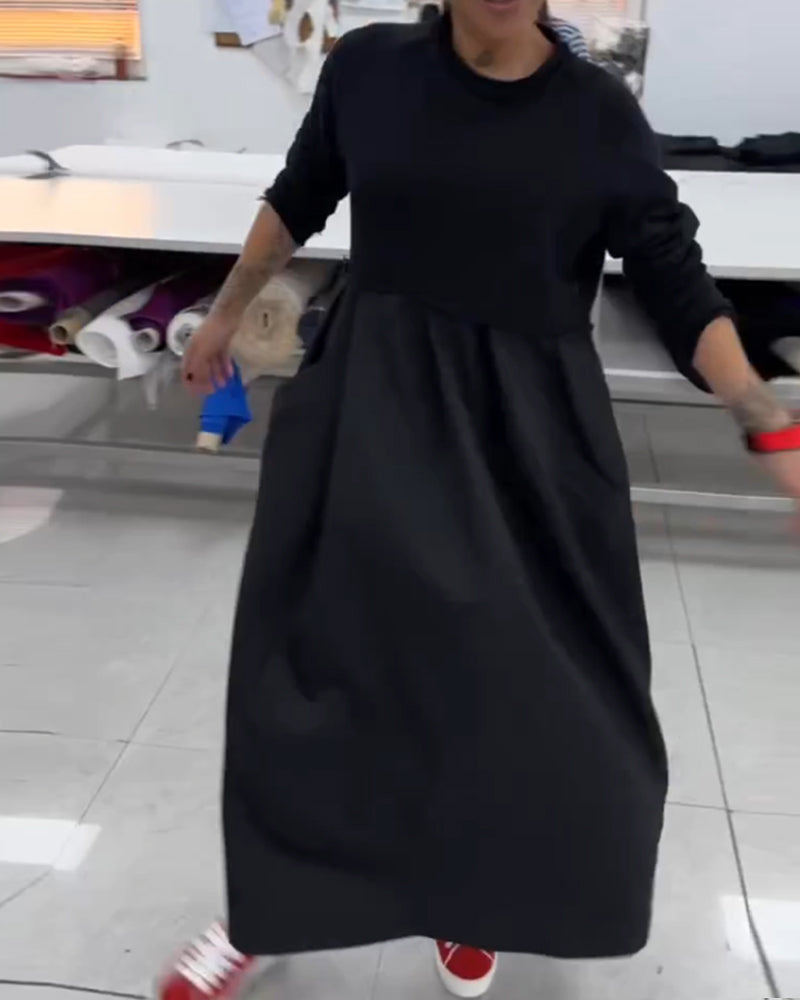 Casual Solid Color Long Dress