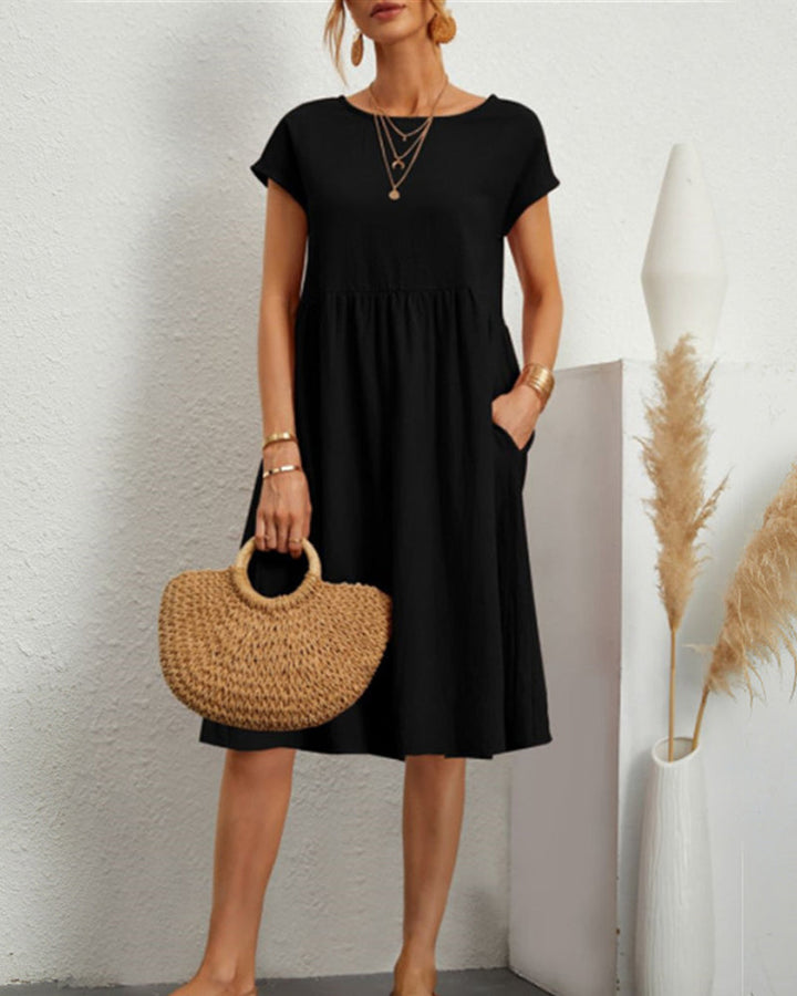 Loose Dress with Round Neckline