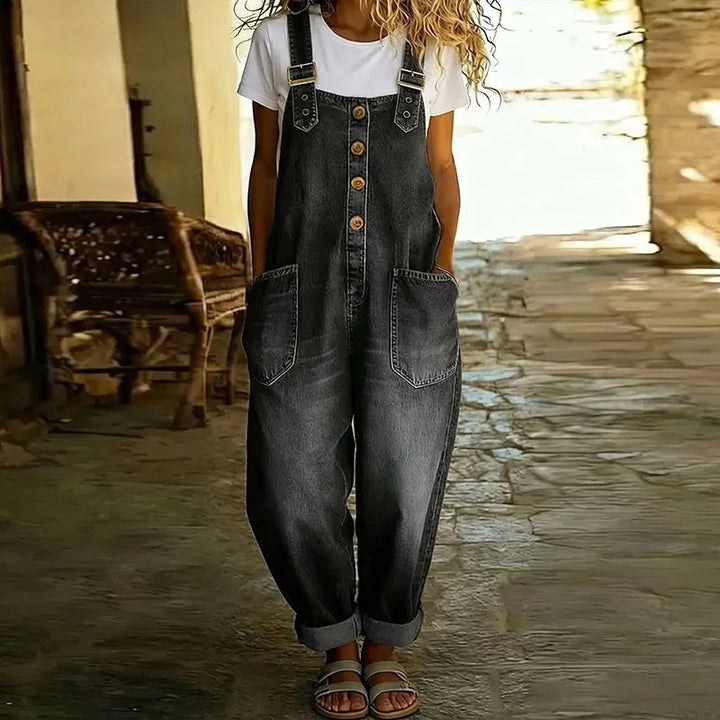 Mae | Soft Vintage Denim Overall with Adjustable Straps