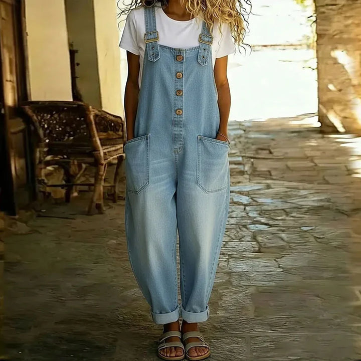 Mae | Soft Vintage Denim Overall with Adjustable Straps