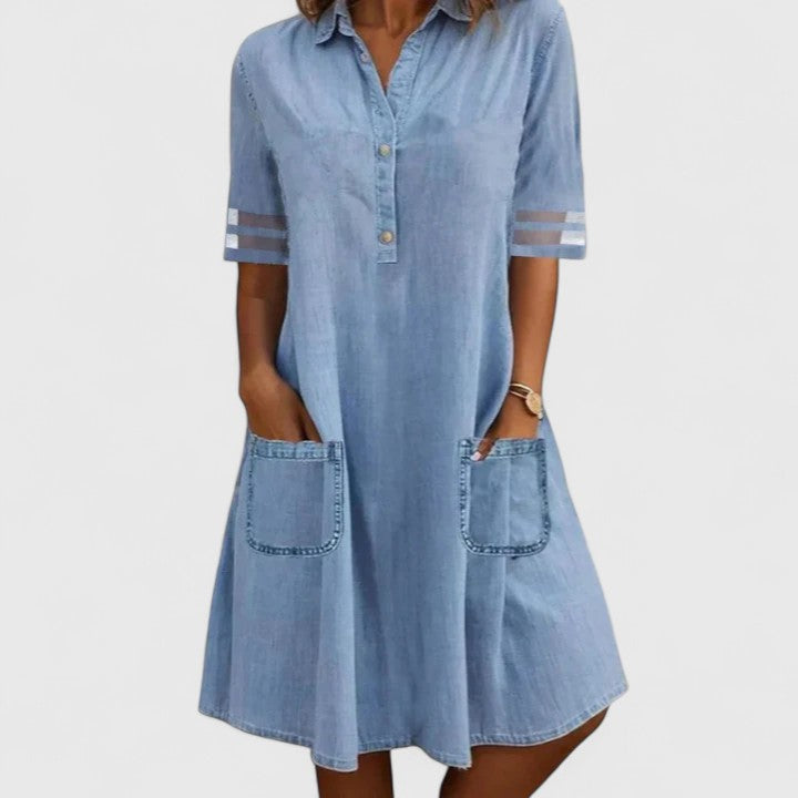 Brittany - Elegant Denim Dress