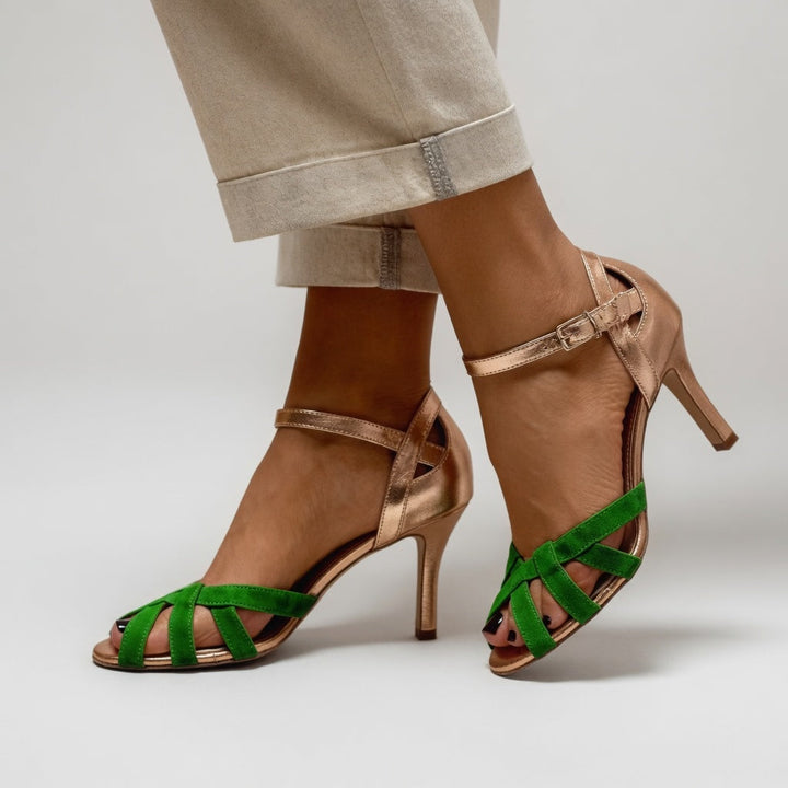 Amélia™ — Woven Sandal with Stiletto Heel, Retro Feminine Elegance