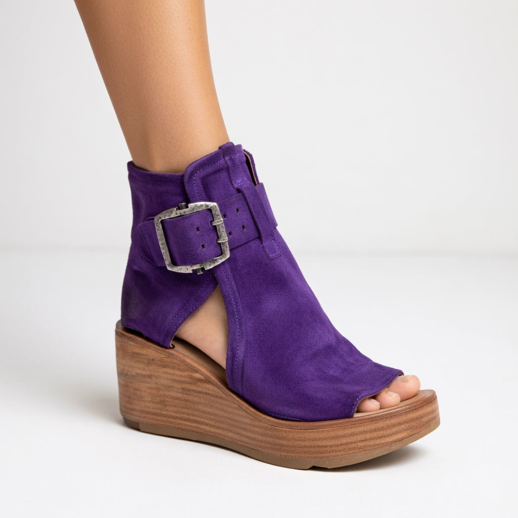 Orélisse™ — Modern Open-Toe Wedge Ankle Boots