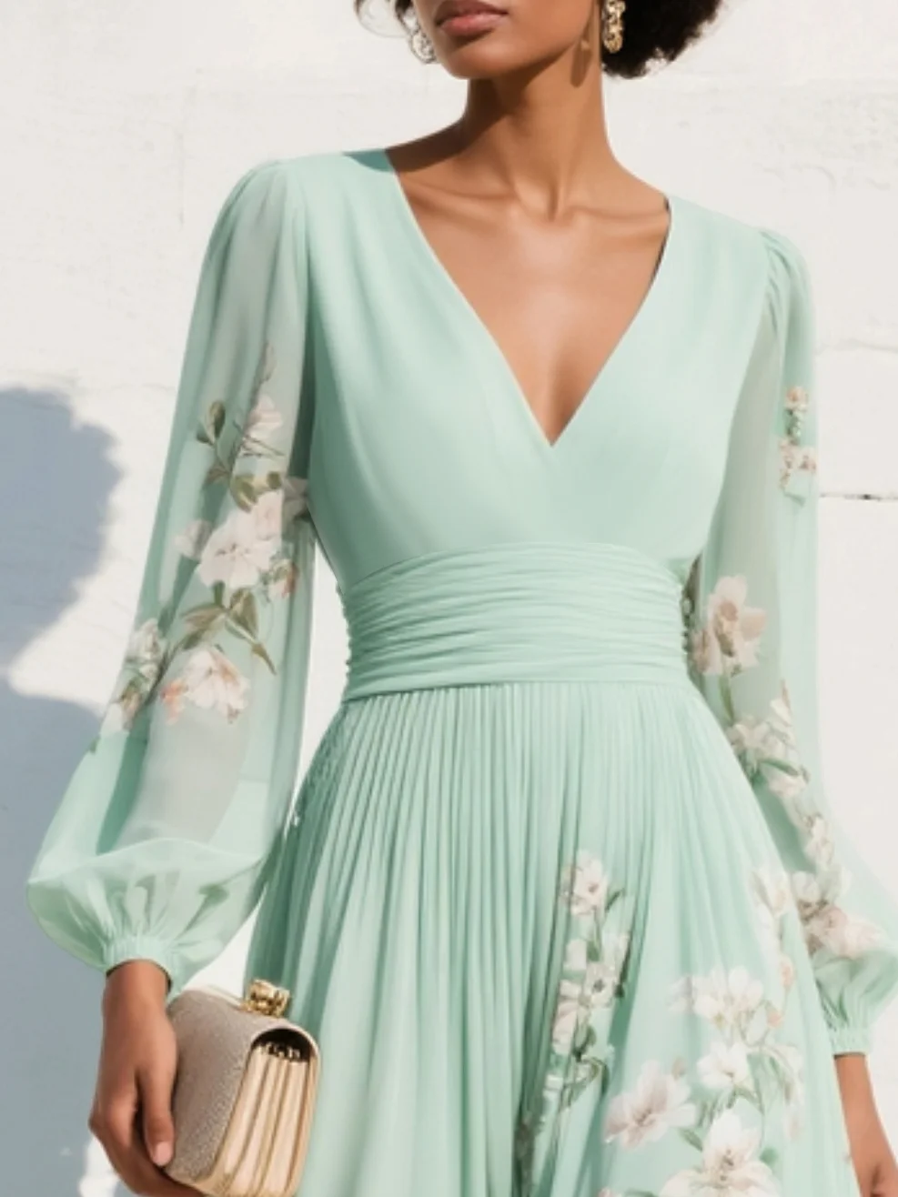 Lila - Elegant Floral Midi Dress