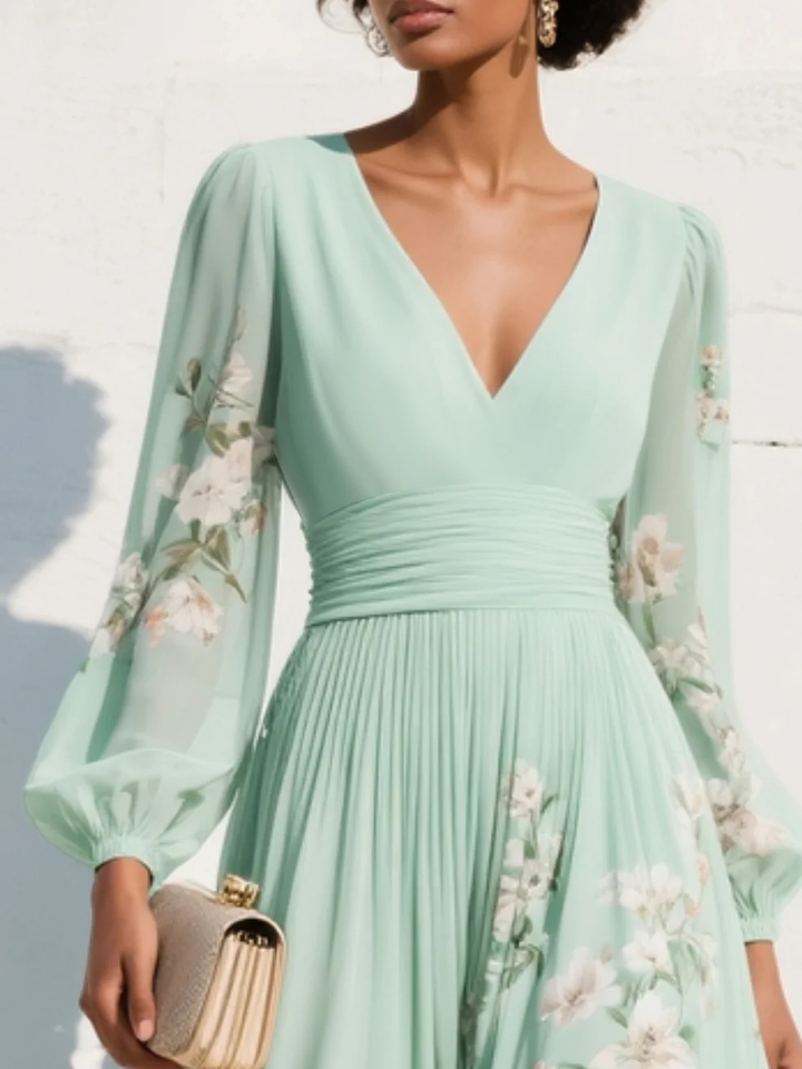 Lila - Elegant Floral Midi Dress