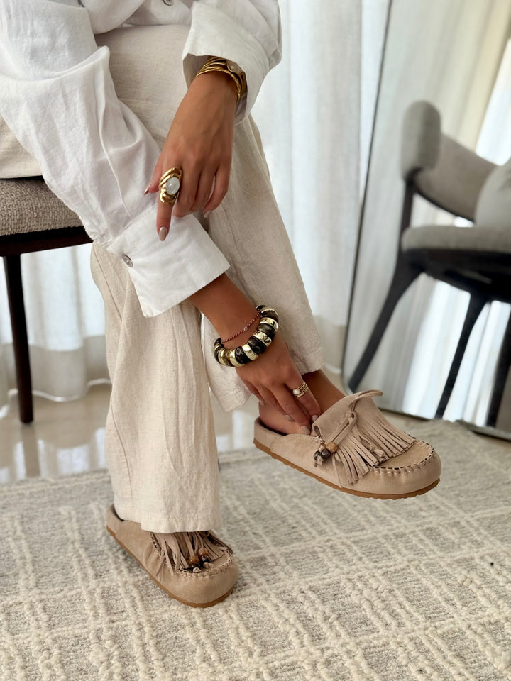 Mules "SABRINA" TAUPE