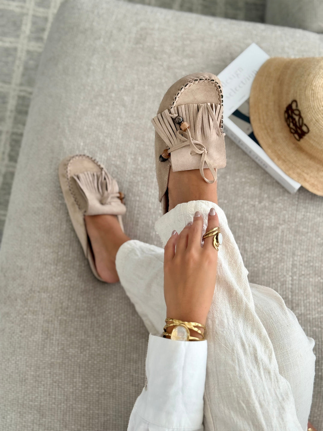 Mules "SABRINA" TAUPE