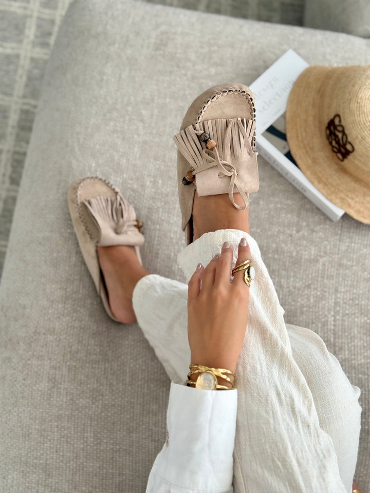 Mules "SABRINA" TAUPE