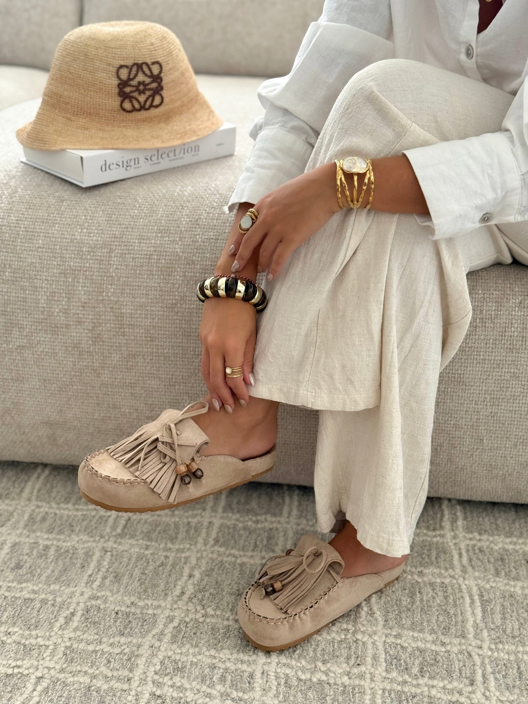 Mules "SABRINA" TAUPE