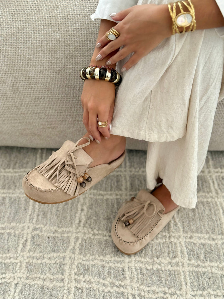 Mules "SABRINA" TAUPE
