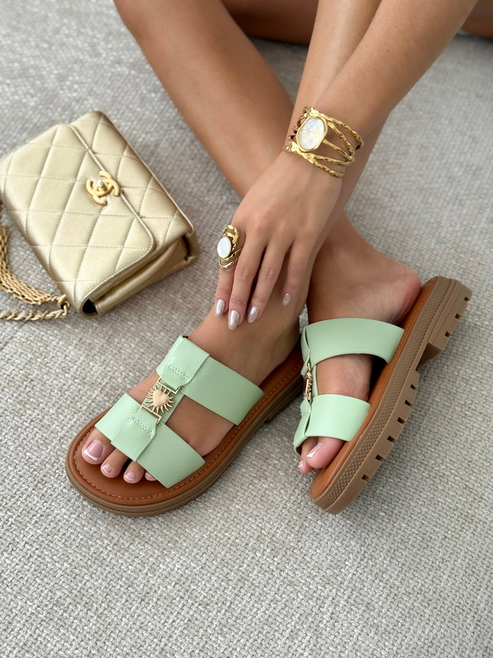 "JADE" SANDALS AQUA GREEN