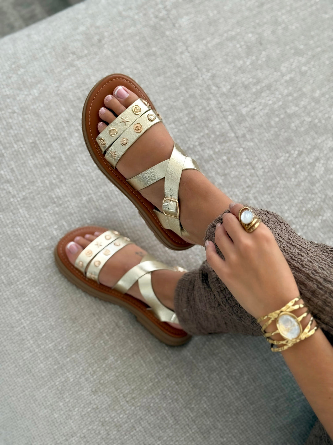 "FAUVE" GOLD Sandals