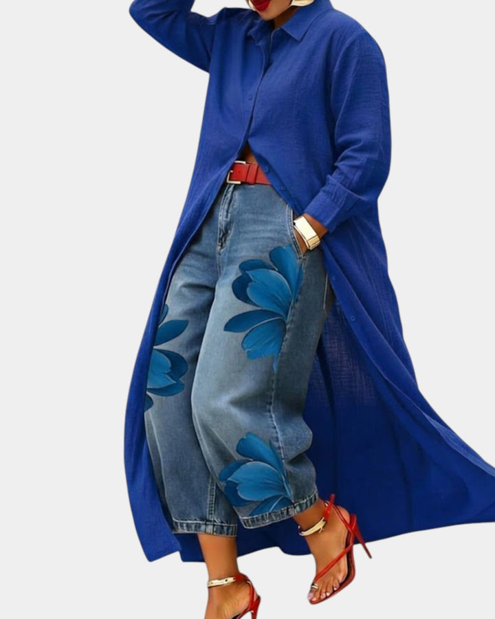 Céliane | Set of Wide-Leg Jeans and Dress