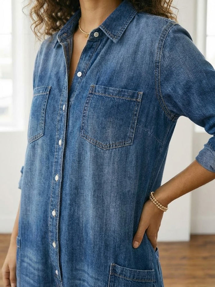 Diana | Vintage Washed Cotton Denim Overalls