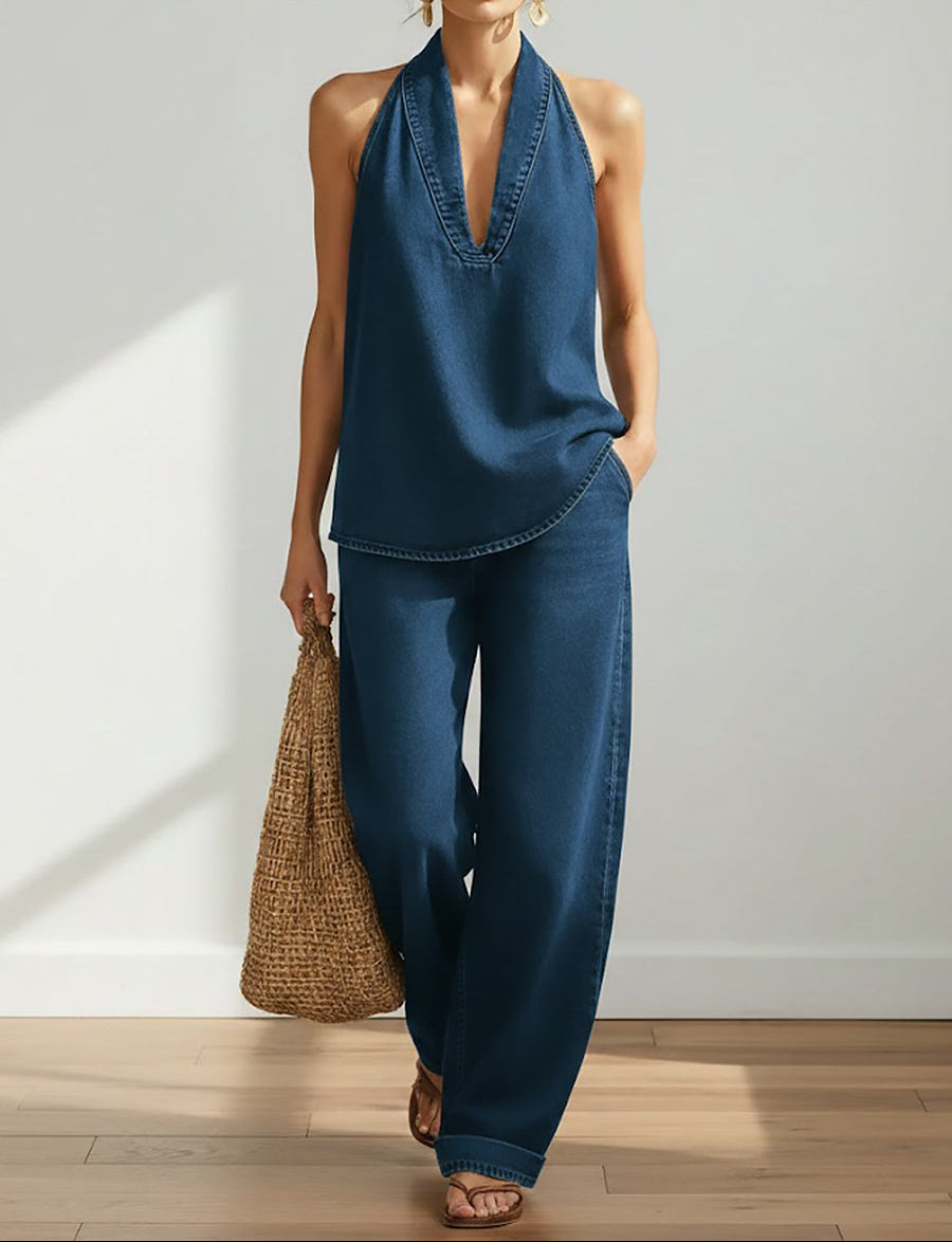Ivy | Two-Piece Soft and Washed Vintage Denim Set