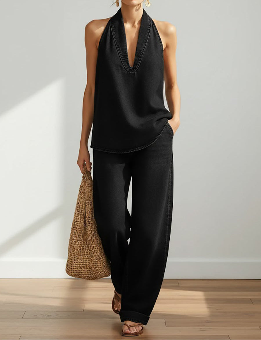 Ivy | Two-Piece Soft and Washed Vintage Denim Set