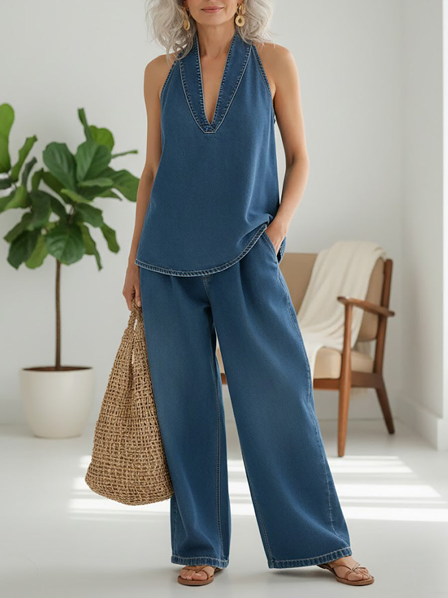 Ivy | Two-Piece Soft and Washed Vintage Denim Set