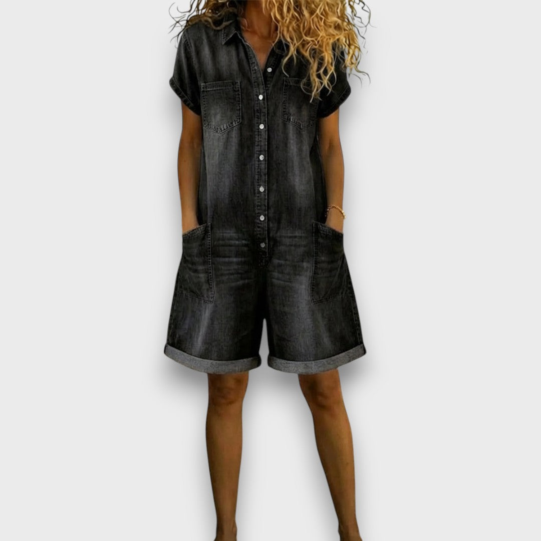 Joan | Vintage Short Denim Overalls